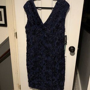 NWT Onyx Evening Cocktail Dress with Soutache Detail, Size 14